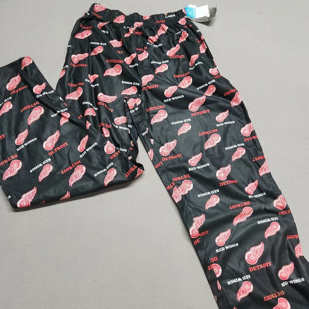 Nhl Detroit Red Wings Youth Flame Resistant Sleepwear Pants L 14 16 Black 162
